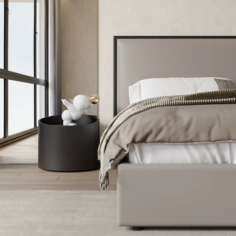 Table de chevet moderne minimaliste cylindre en bois massif avec panneau haute densité 1 tiroir pour chambre 
