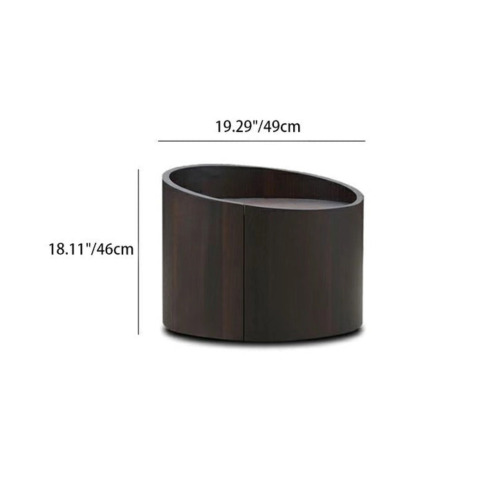 Table de chevet moderne minimaliste cylindre en bois massif avec panneau haute densité 1 tiroir pour chambre 