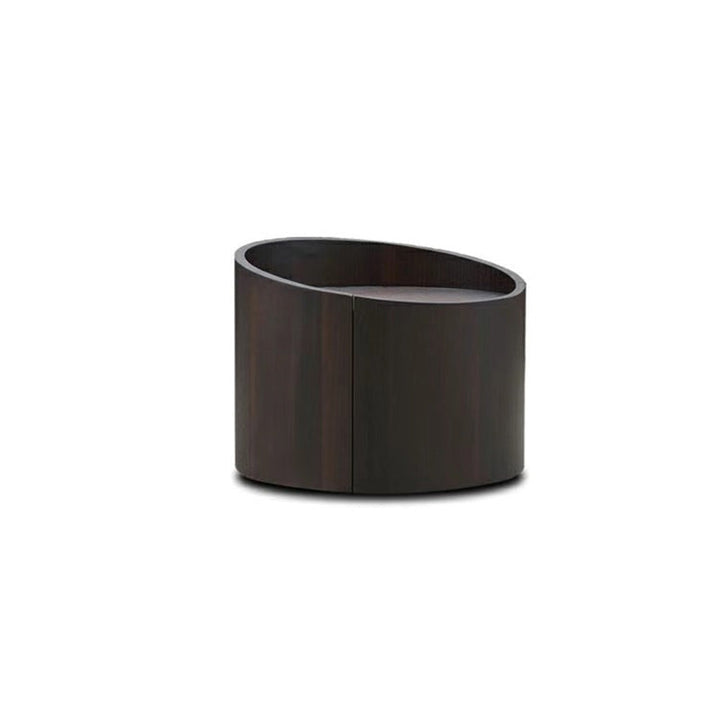 Table de chevet moderne minimaliste cylindre en bois massif avec panneau haute densité 1 tiroir pour chambre 