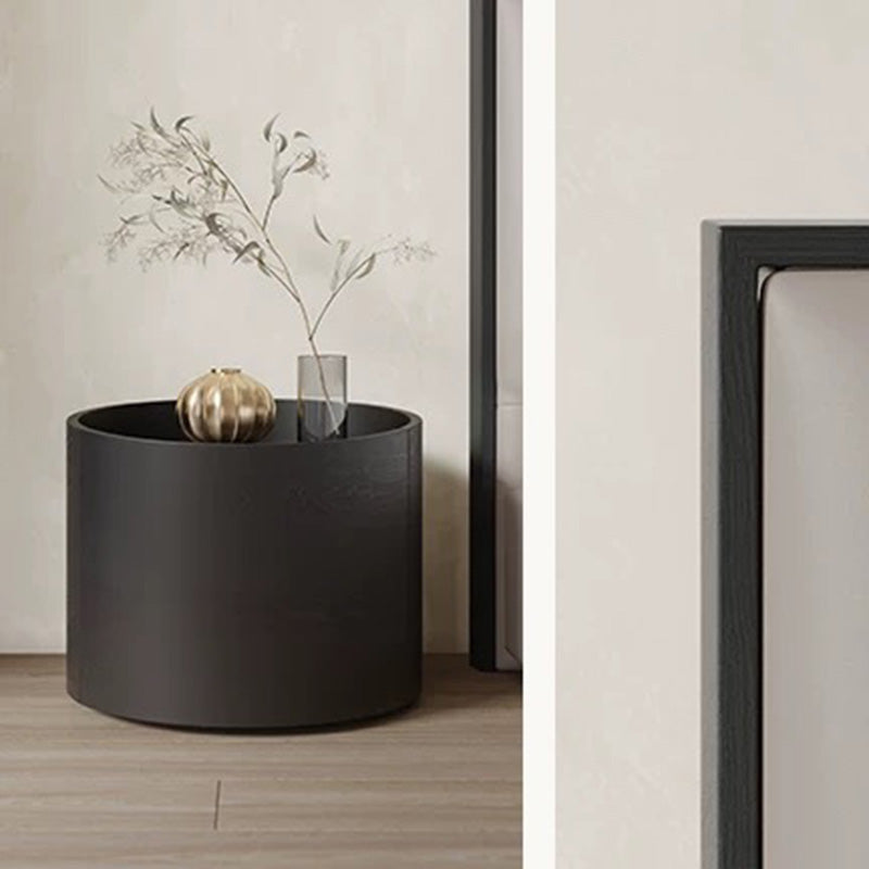 Table de chevet moderne minimaliste cylindre en bois massif avec panneau haute densité 1 tiroir pour chambre 