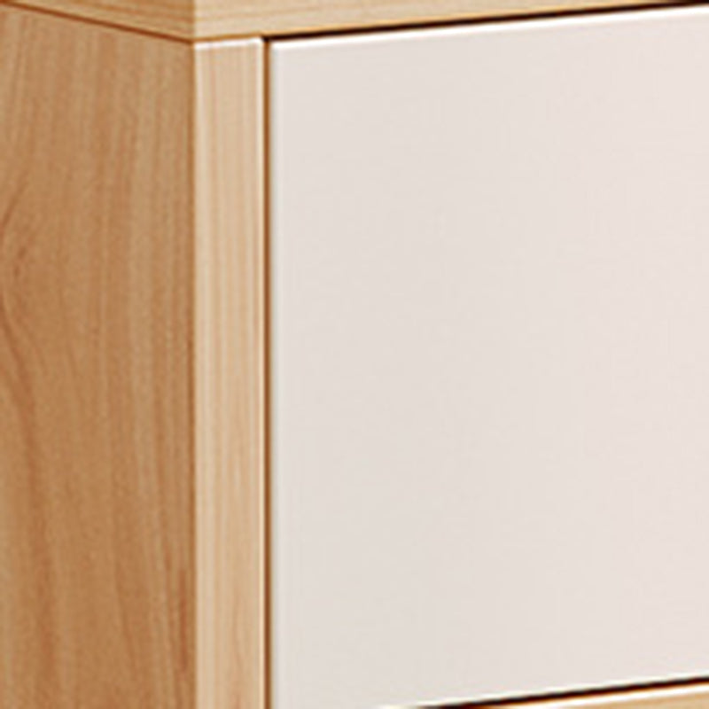 Table de nuit rectangulaire minimaliste moderne en bois massif avec 3 tiroirs pour chambre 