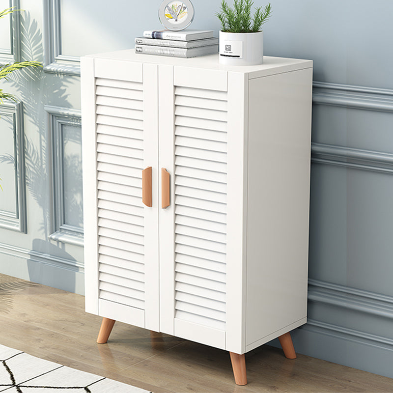 Contemporary Scandinavian Rectangular Eco-Friendly Engineered Wood Pine Core Panel Metal Shoe Storage 4-Tier For Entryways