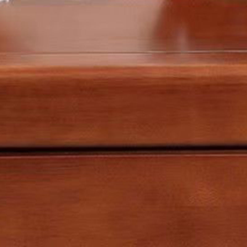 Modern Minimalist Square Rubberwood Plywood Nightstand 2-Drawer For Bedroom