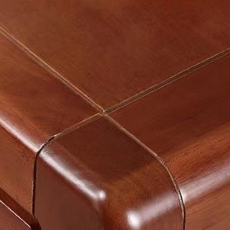 Table de nuit carrée minimaliste moderne en bois massif avec 2 tiroirs pour chambre 