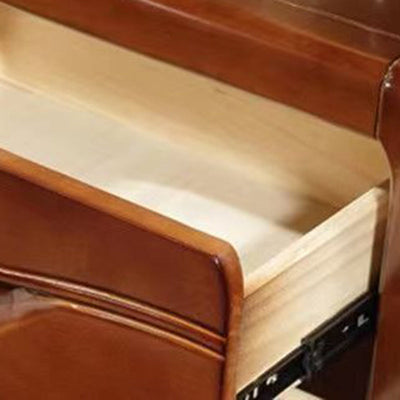 Table de nuit carrée minimaliste moderne en bois massif avec 2 tiroirs pour chambre 