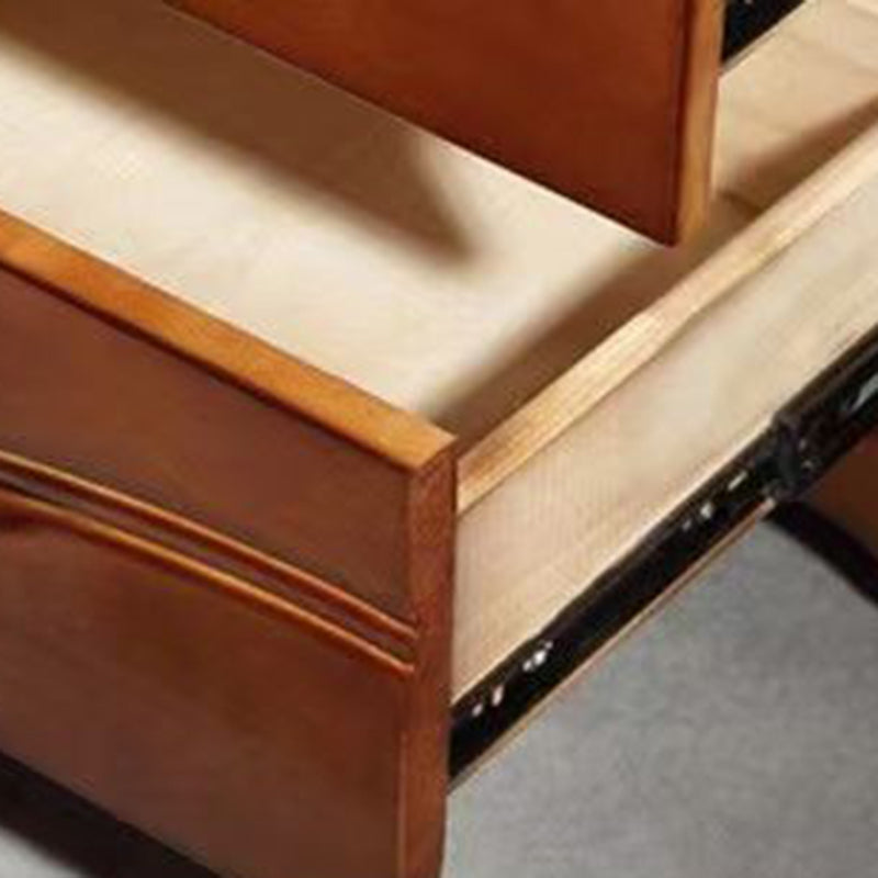 Table de nuit carrée minimaliste moderne en bois massif avec 2 tiroirs pour chambre 