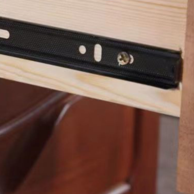 Table de nuit carrée minimaliste moderne en bois massif avec 2 tiroirs pour chambre 