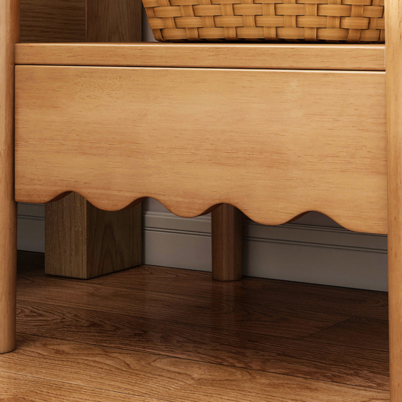 Table de chevet carrée minimaliste moderne en bois massif 1 étagère pour chambre 