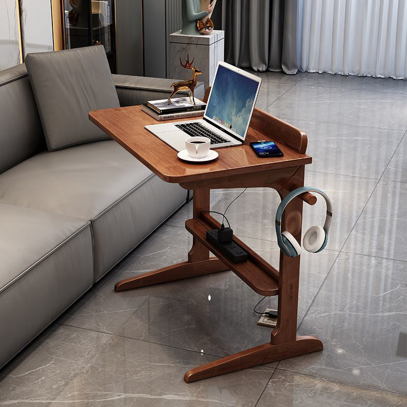 Bureau rectangulaire minimaliste moderne en bois massif à 2 pieds pour bureau à domicile 