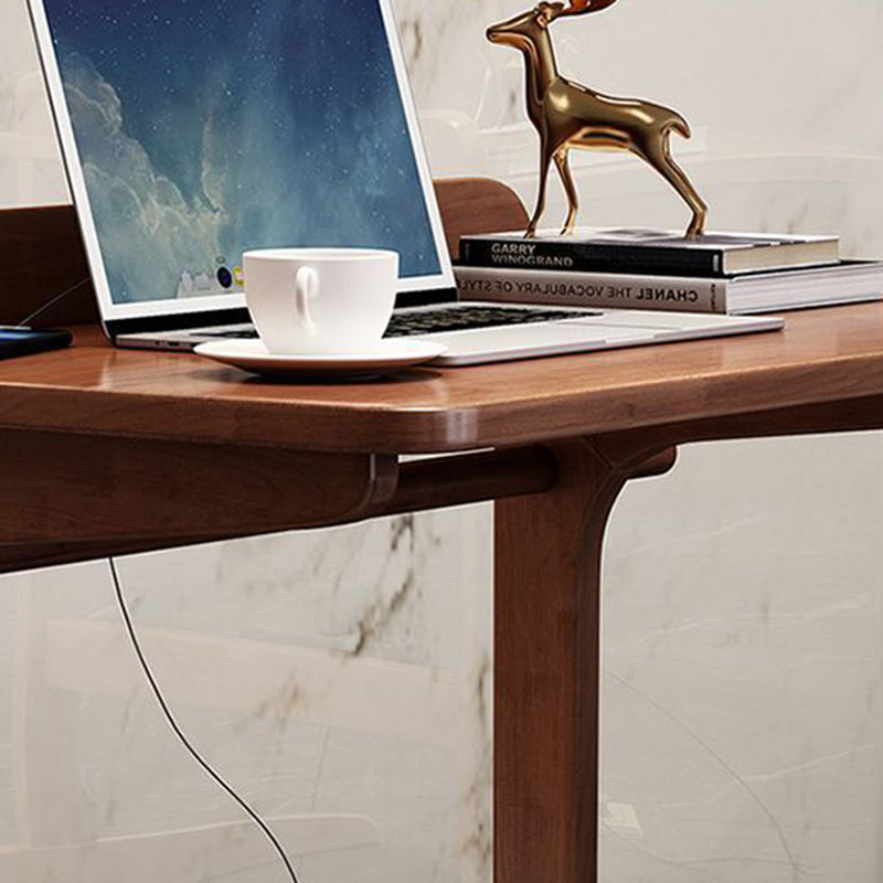 Bureau rectangulaire minimaliste moderne en bois massif à 2 pieds pour bureau à domicile 