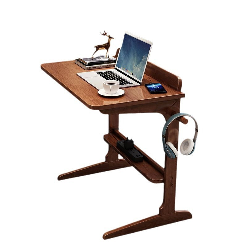 Bureau rectangulaire minimaliste moderne en bois massif à 2 pieds pour bureau à domicile 