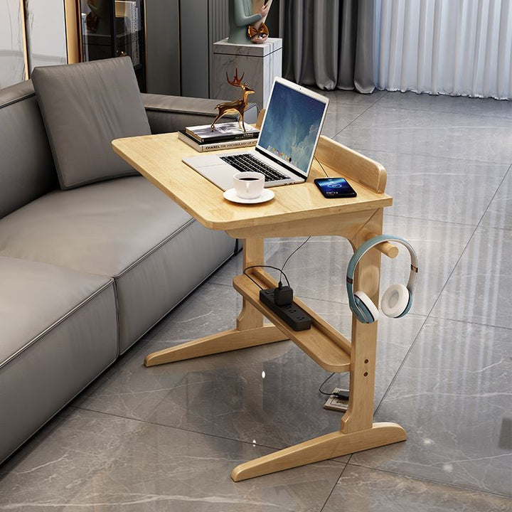 Bureau rectangulaire minimaliste moderne en bois massif à 2 pieds pour bureau à domicile 