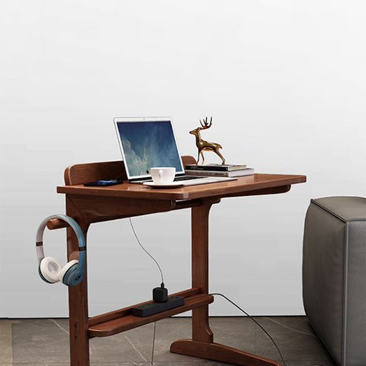 Bureau rectangulaire minimaliste moderne en bois massif à 2 pieds pour bureau à domicile 