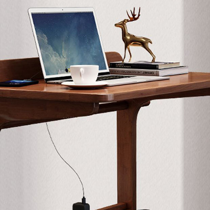 Bureau rectangulaire minimaliste moderne en bois massif à 2 pieds pour bureau à domicile 