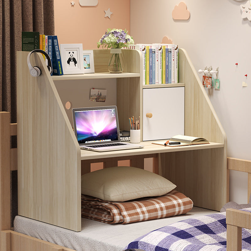 Bureau rectangulaire minimaliste moderne en bois massif avec 1 étagère pour bureau à domicile 