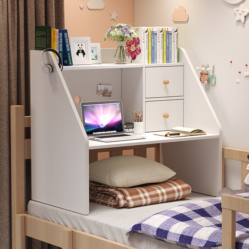 Bureau rectangulaire minimaliste moderne en bois massif avec 1 étagère pour bureau à domicile 