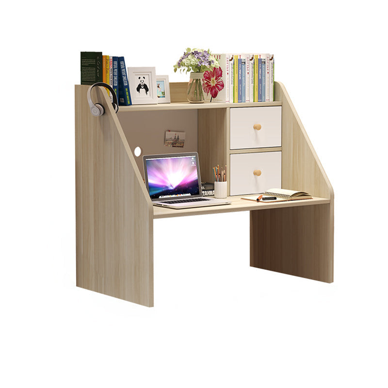 Bureau rectangulaire minimaliste moderne en bois massif avec 1 étagère pour bureau à domicile 