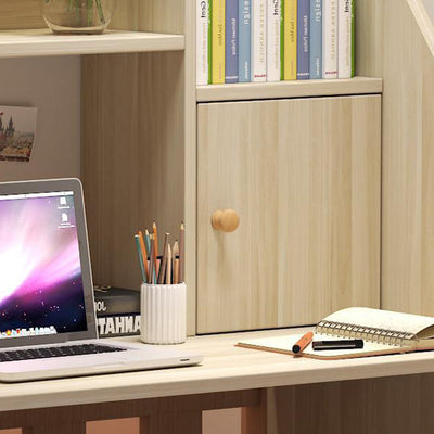 Bureau rectangulaire minimaliste moderne en bois massif avec 1 étagère pour bureau à domicile 