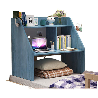 Bureau rectangulaire minimaliste moderne en bois massif avec 1 étagère pour bureau à domicile 