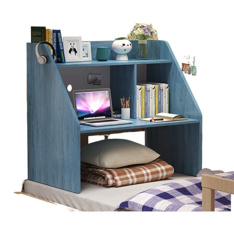 Bureau rectangulaire minimaliste moderne en bois massif avec 1 étagère pour bureau à domicile 