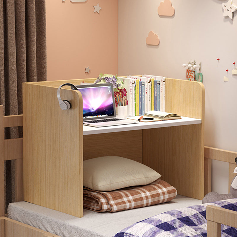 Bureau rectangulaire minimaliste moderne en bois massif avec 1 étagère pour bureau à domicile 