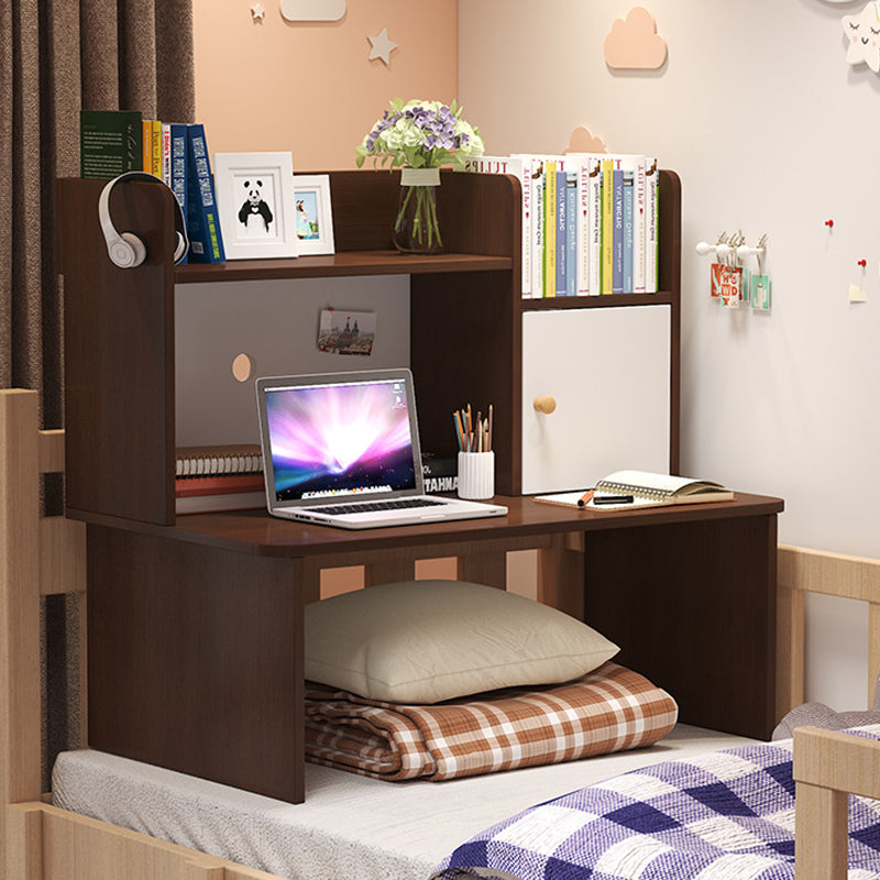 Bureau rectangulaire minimaliste moderne en bois massif avec 1 étagère pour bureau à domicile 