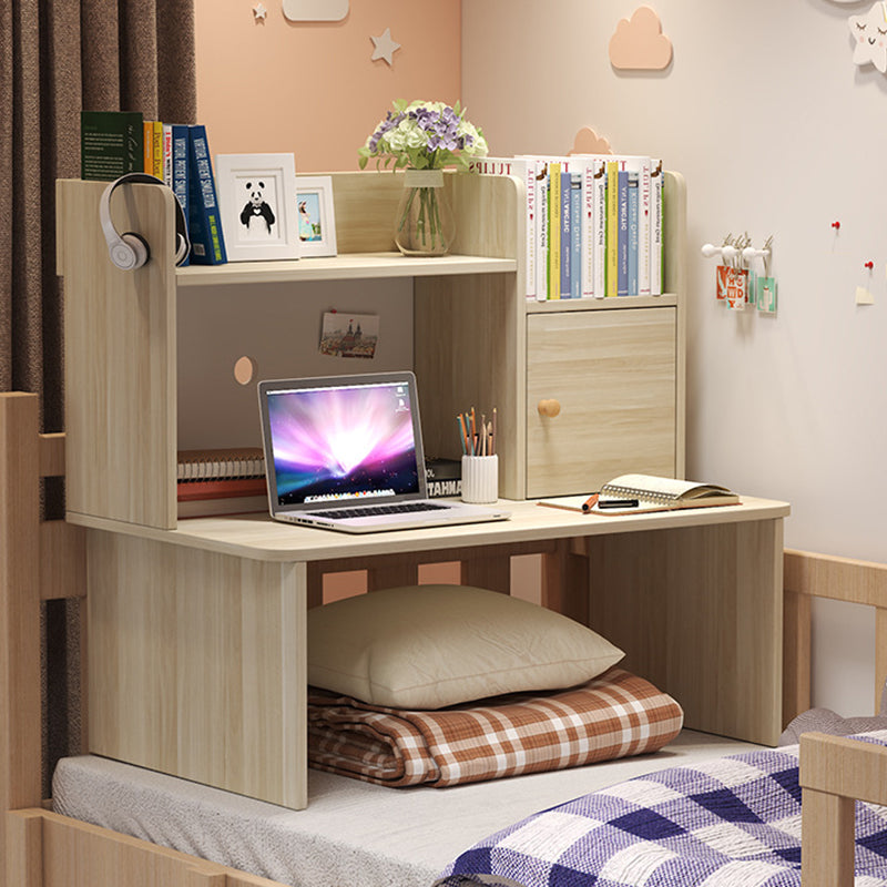 Bureau rectangulaire minimaliste moderne en bois massif avec 1 étagère pour bureau à domicile 