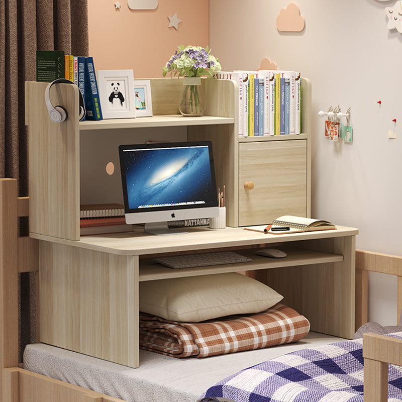 Bureau rectangulaire minimaliste moderne en bois massif avec 1 étagère pour bureau à domicile 