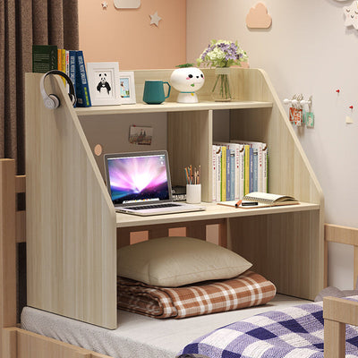 Bureau rectangulaire minimaliste moderne en bois massif avec 1 étagère pour bureau à domicile 