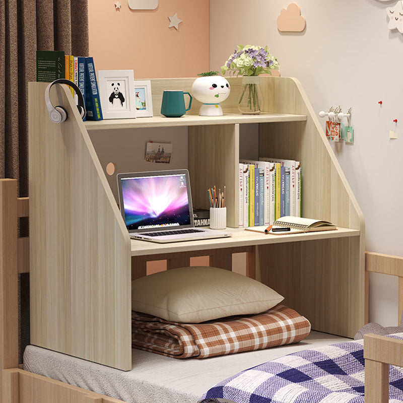 Bureau rectangulaire minimaliste moderne en bois massif avec 1 étagère pour bureau à domicile 
