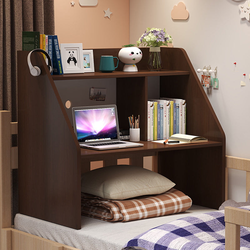 Bureau rectangulaire minimaliste moderne en bois massif avec 1 étagère pour bureau à domicile 