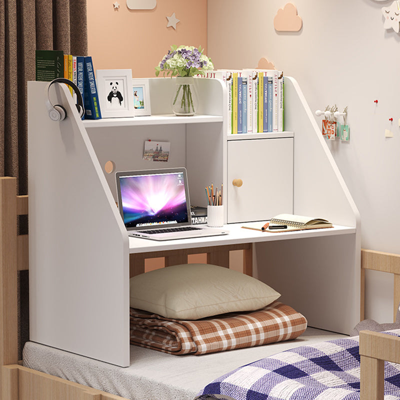 Bureau rectangulaire minimaliste moderne en bois massif avec 1 étagère pour bureau à domicile 