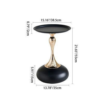 Mesa de café redonda contemporánea escandinava de acero al carbono electrochapado en oro para sala de estar 