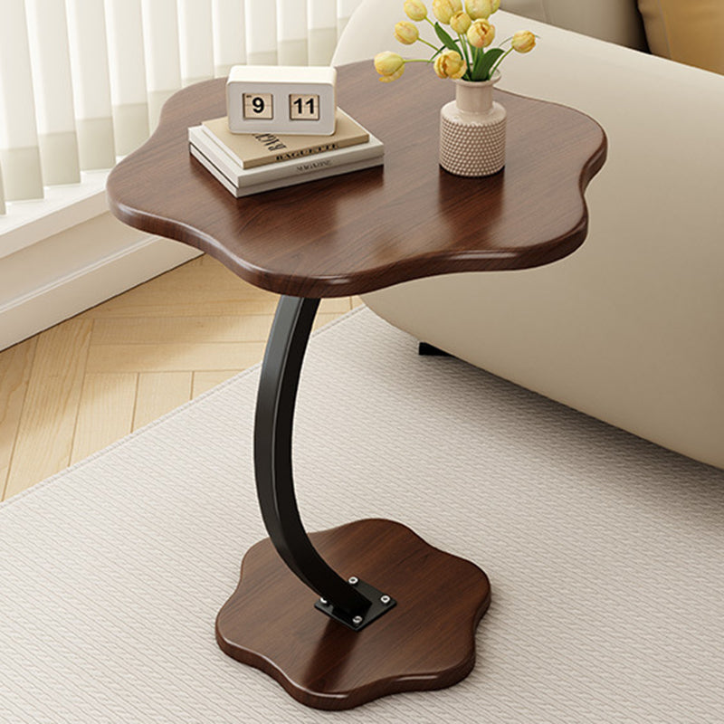 Modern Minimalist Hexagonal MDF Carbon Steel Side Table 1-Leg For Living Room