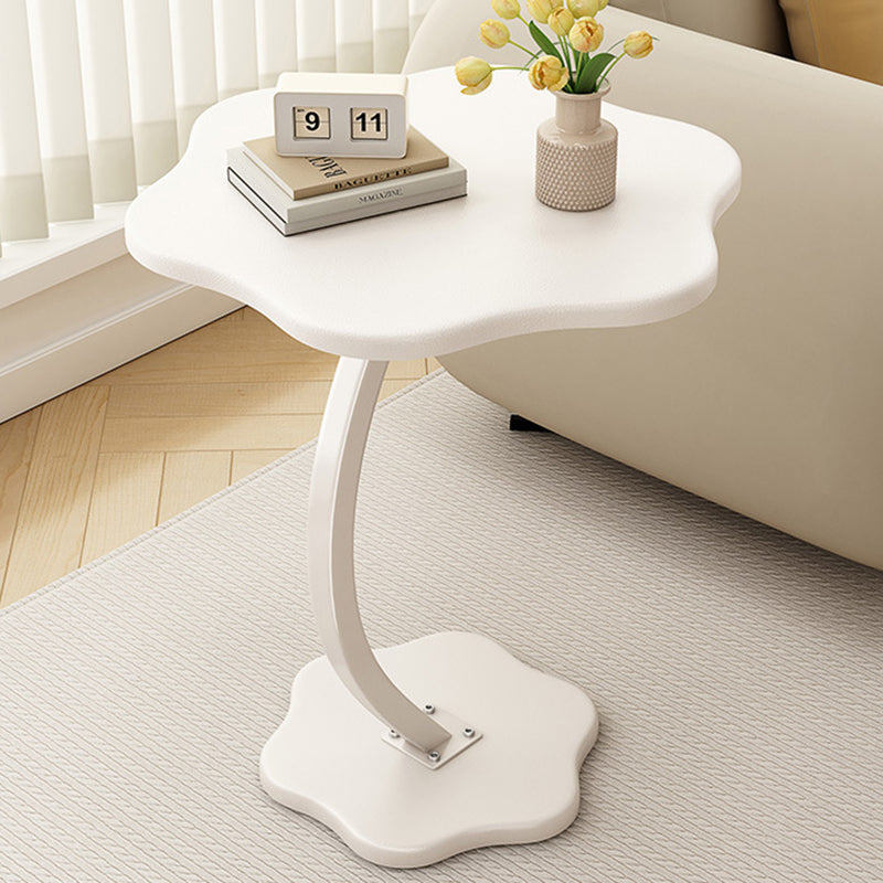 Modern Minimalist Hexagonal MDF Carbon Steel Side Table 1-Leg For Living Room