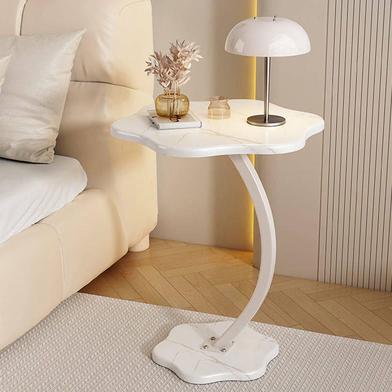 Modern Minimalist Hexagonal MDF Carbon Steel Side Table 1-Leg For Living Room