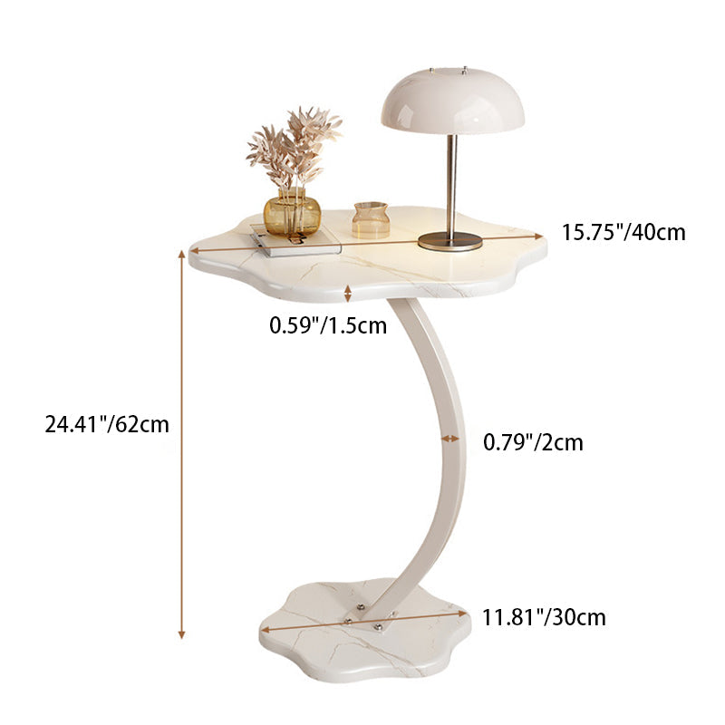 Modern Minimalist Hexagonal MDF Carbon Steel Side Table 1-Leg For Living Room