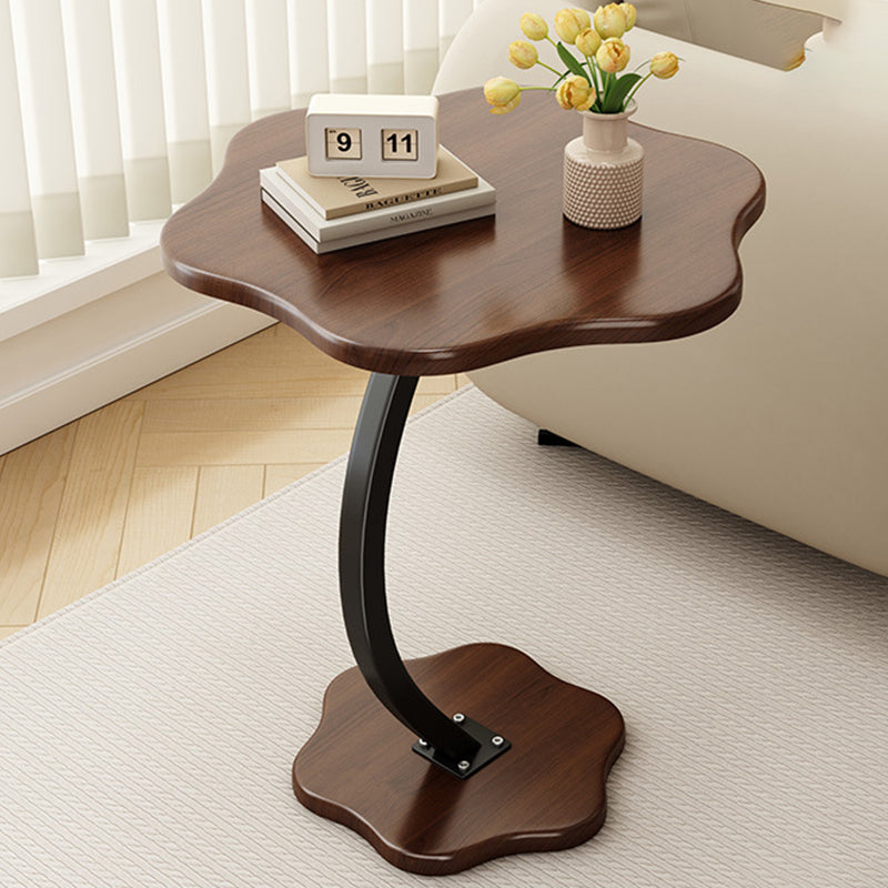 Modern Minimalist Hexagonal MDF Carbon Steel Side Table 1-Leg For Living Room