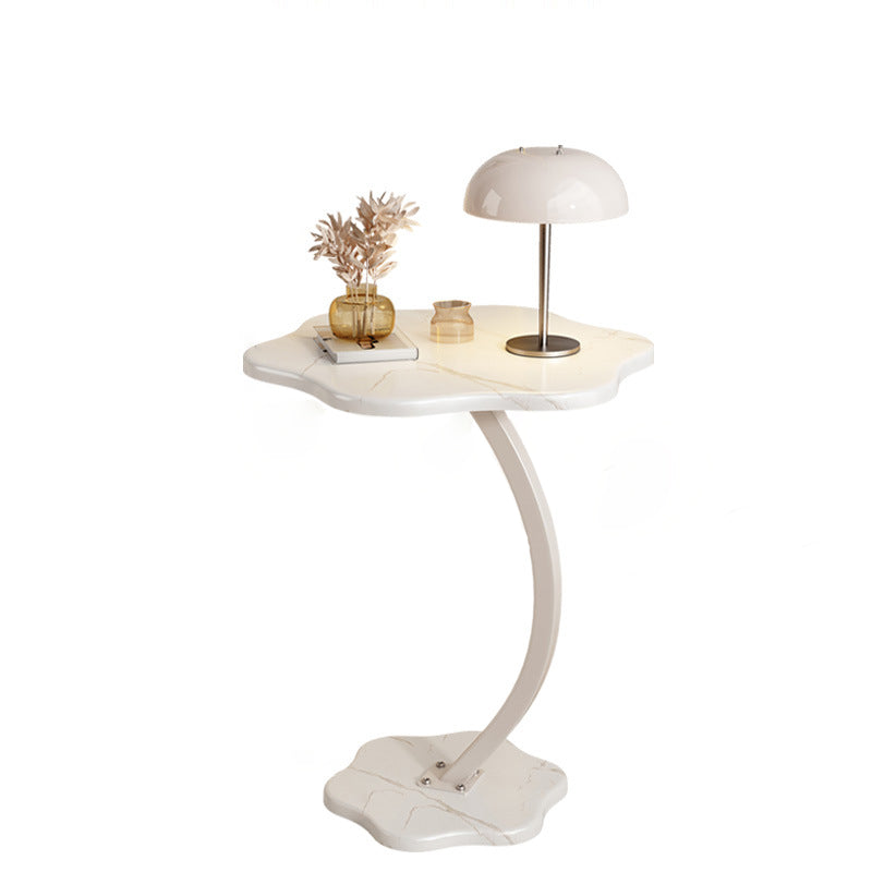 Modern Minimalist Hexagonal MDF Carbon Steel Side Table 1-Leg For Living Room