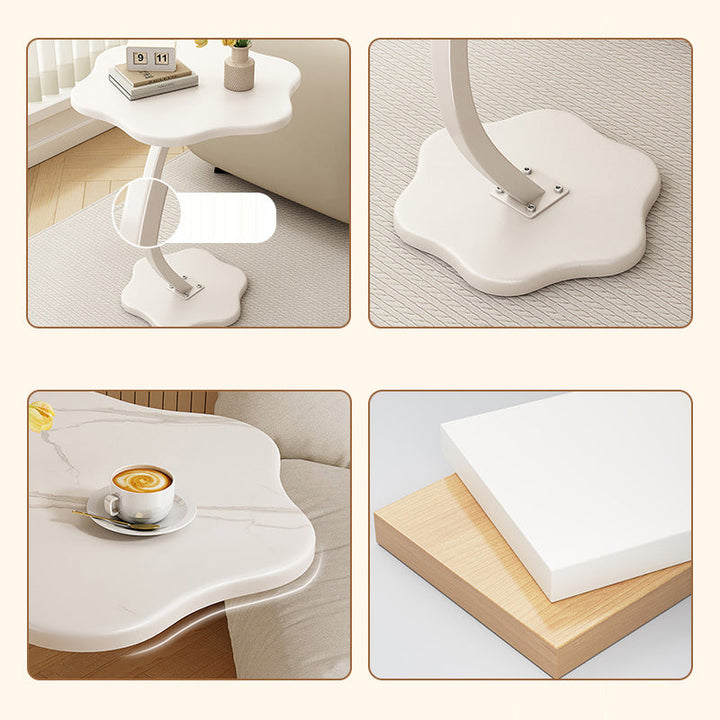 Modern Minimalist Hexagonal MDF Carbon Steel Side Table 1-Leg For Living Room