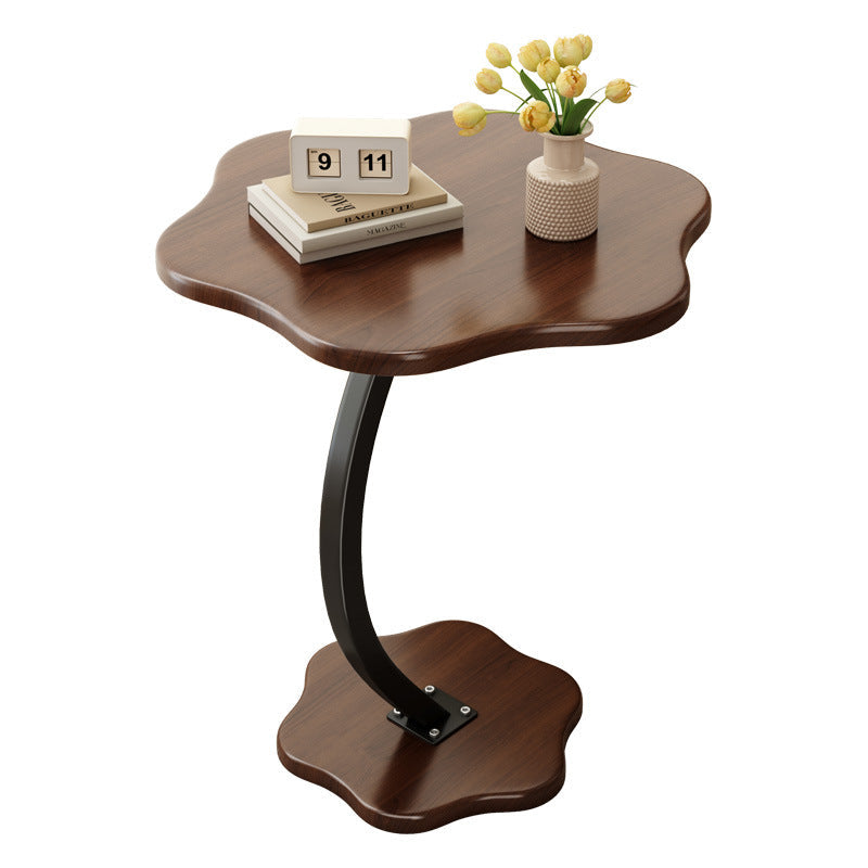 Modern Minimalist Hexagonal MDF Carbon Steel Side Table 1-Leg For Living Room