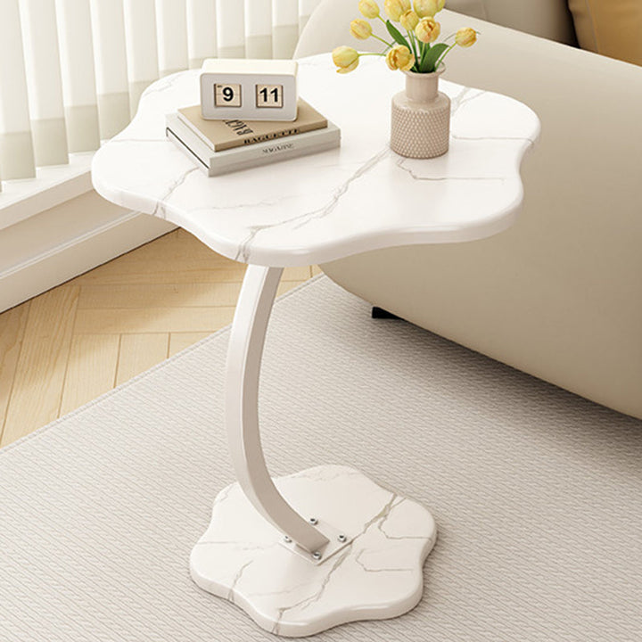 Modern Minimalist Hexagonal MDF Carbon Steel Side Table 1-Leg For Living Room