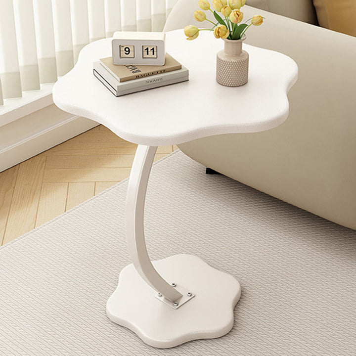 Modern Minimalist Hexagonal MDF Carbon Steel Side Table 1-Leg For Living Room