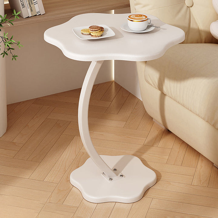 Modern Minimalist Hexagonal MDF Carbon Steel Side Table 1-Leg For Living Room