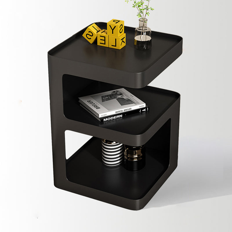 Table de nuit en fer à deux étagères Modern Simplicity pour chambre à coucher 