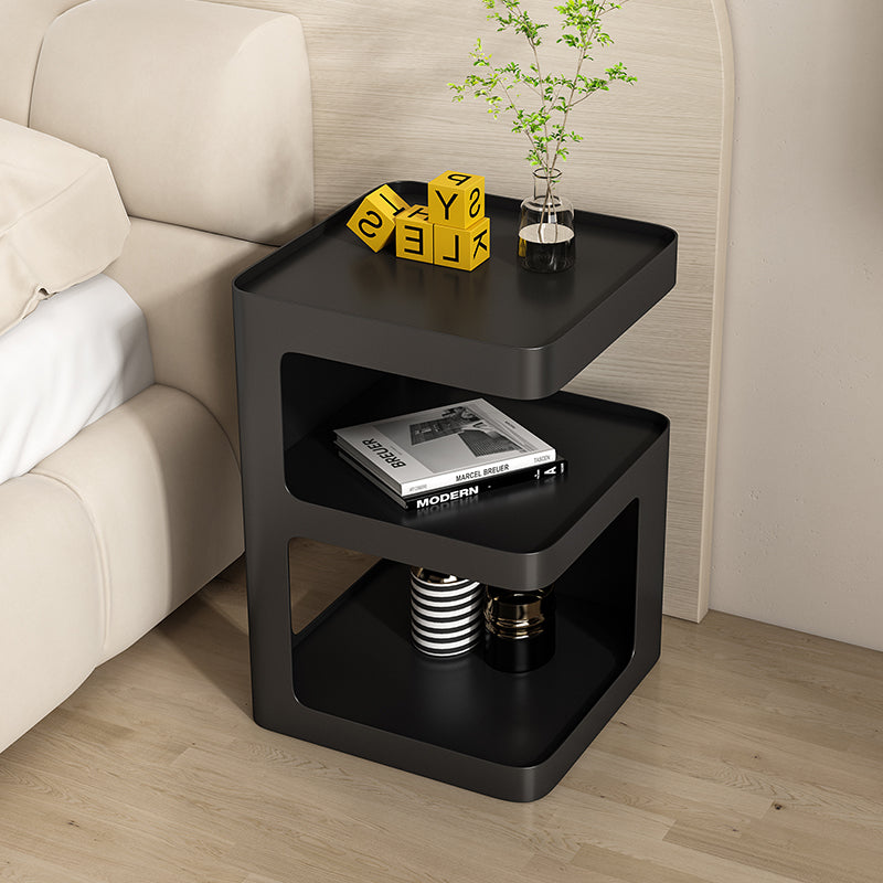 Table de nuit en fer à deux étagères Modern Simplicity pour chambre à coucher 