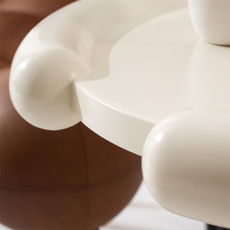 Contemporary Nordic Round Solid Wood Side Table 1-Leg For Living Room