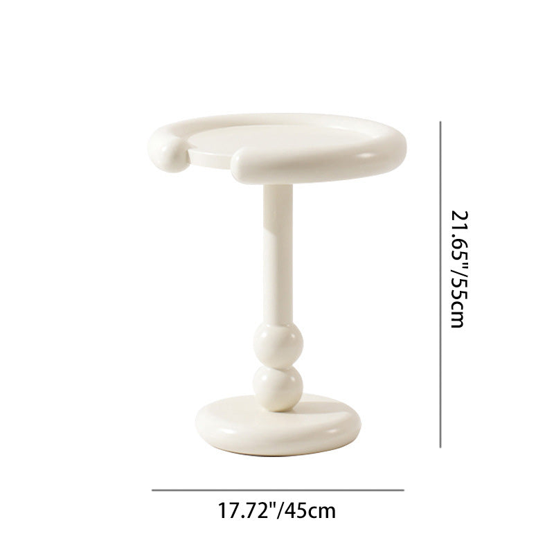 Contemporary Nordic Round Solid Wood Side Table 1-Leg For Living Room