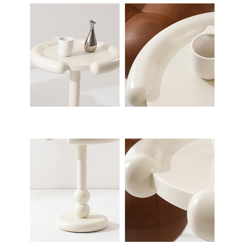 Contemporary Nordic Round Solid Wood Side Table 1-Leg For Living Room