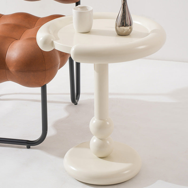 Contemporary Nordic Round Solid Wood Side Table 1-Leg For Living Room